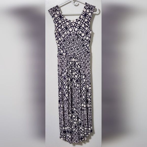 Maeve Anthropologie Mallorca Geometric Print Jersey Knit Maxi Dress size S - Picture 3 of 6